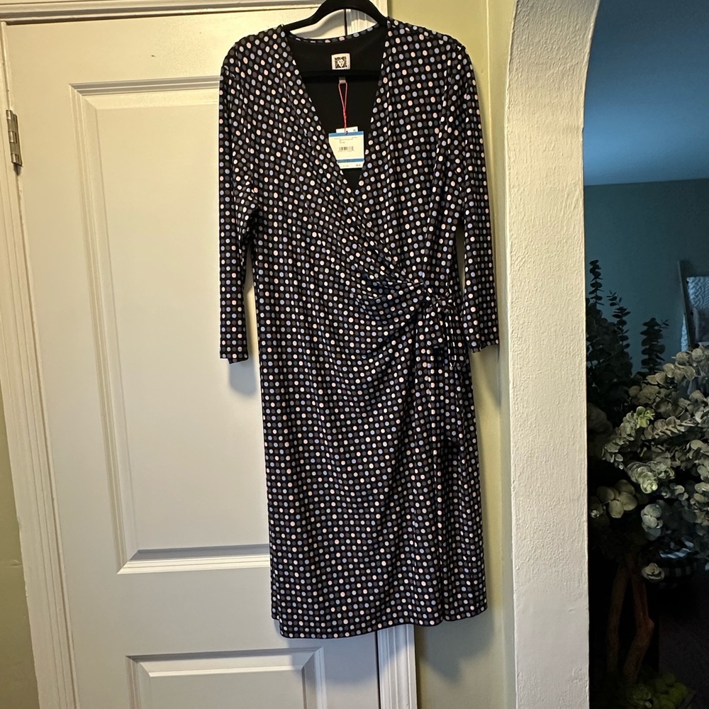 Anne Klein Wrap Dress with Long Sleeves